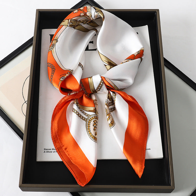 Artificial Silk Scarf Gift Set – Soft and elegant 70×70 cm silk satin scarf, perfect for spring, summer, and autumn. Lightweight, smooth, and versatile for various styling options. Available in multiple colors. An ideal gift choice.
