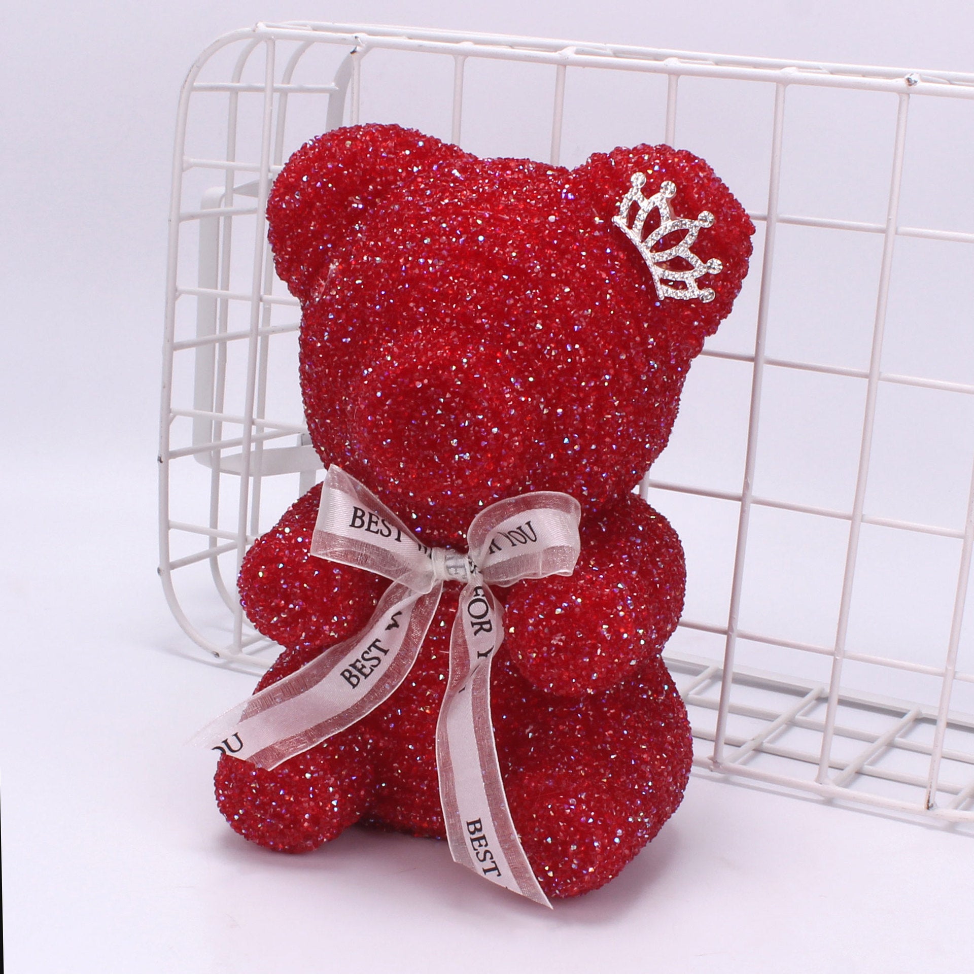 Crystal Diamond Bear – Elegant white crystal bear with a mosaic surface, perfect as a collectible or gift. Securely packed with bubble wrap for safe delivery.