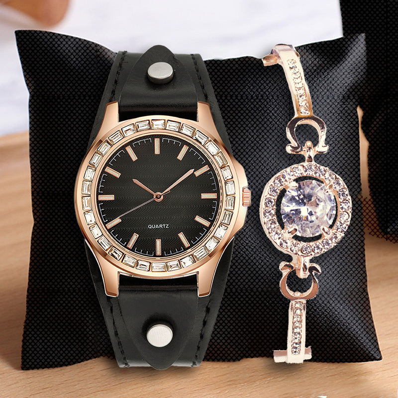 Indulge in the elegance of the Light Luxury Full Diamond Women's Watch. With its sparkling diamond accents and simple yet sophisticated bracelet design, this timepiece is the epitome of luxury and refinement. Perfect for any occasion, this watch exudes timeless beauty and charm.