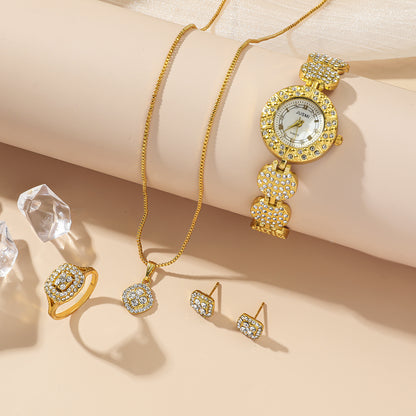 Diamond luxury bracelet watch set, a perfect blend of timeless elegance and sparkling sophistication for any occasion. #DiamondWatch #LuxuryBracelet #TimelessElegance #LuxurySet #SparklingJewelry #ElegantAccessories #LuxuryTimepiece #ChicStyle