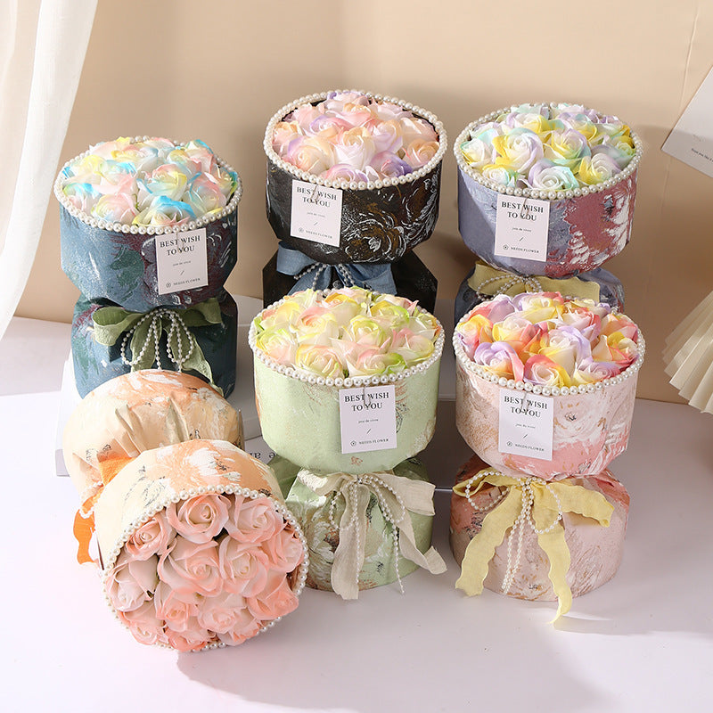 **Soap Flower Bouquet – A beautiful bouquet of long-lasting soap flowers in various colors, perfect for weddings, birthdays, and special occasions.**