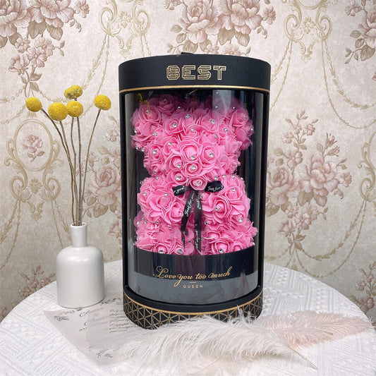 **Eternal Flower Gift Box – Timeless Elegance 🌹** A beautiful **flower gift box** with LED light, available in vibrant colors like **Wine Red**, **Rose Red**, **Yellow**, **Milk White**, and more. A perfect gift for any occasion. **Includes** 1 x Eternal Flower Gift Box. ✨