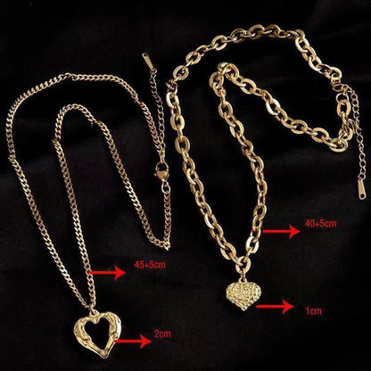 **Love Necklace Gift Set – Stylish & Elegant**  

A beautiful **2-piece necklace set** featuring **heart-shaped** and **geometric pendants** made from **high-quality titanium steel**. Available in **silver** and **golden** colors, with **gold inlaid treatment** for a luxurious finish. The **O-shaped chain** adds comfort and style, perfect for women who love elegant, **Korean-style** accessories.