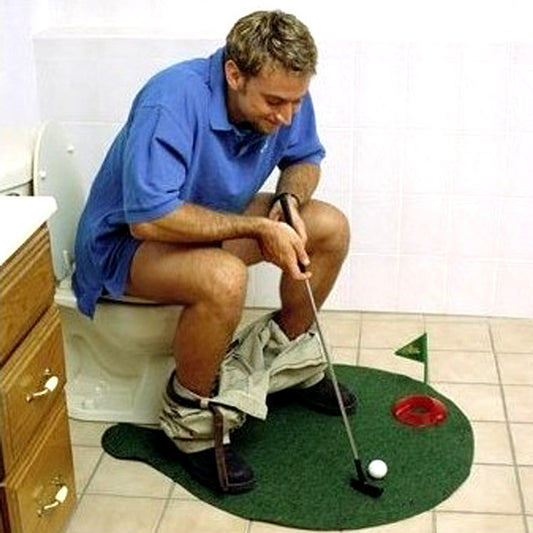 Mini Set Golf Sports Toys - Includes 2 golf balls, mat, flagstick, and putter for indoor fun