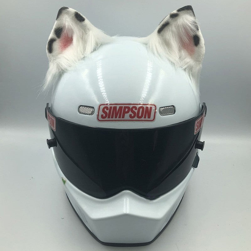 Fun helmet accessory set made of durable ABS material, featuring various animal designs with ears and tails (e.g., fox, wolf, cat, husky, demon bat). Fits helmets with a head circumference of 62cm and above. Helmet not included.