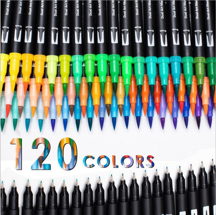 "Dual Brush Coloring Gift Set – A vibrant watercolor pen set with dual-tip design for smooth blending and fine detailing. Available in 60, 72, or 120 colors, perfect for artists, students, and hobbyists. An ideal gift for any occasion, including Christmas, Valentine's Day, and graduations."