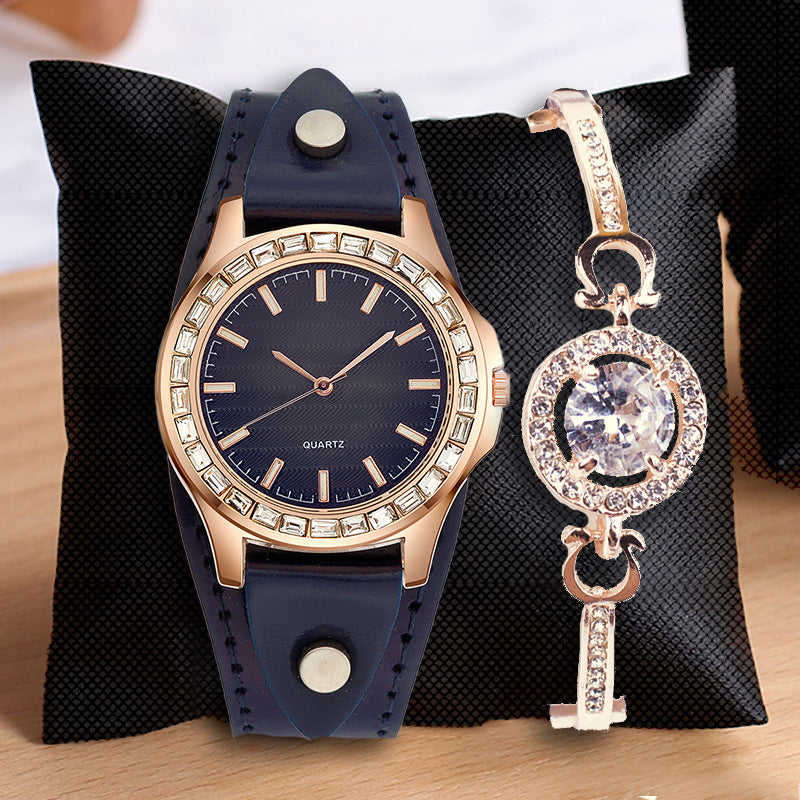 Indulge in the elegance of the Light Luxury Full Diamond Women's Watch. With its sparkling diamond accents and simple yet sophisticated bracelet design, this timepiece is the epitome of luxury and refinement. Perfect for any occasion, this watch exudes timeless beauty and charm.
