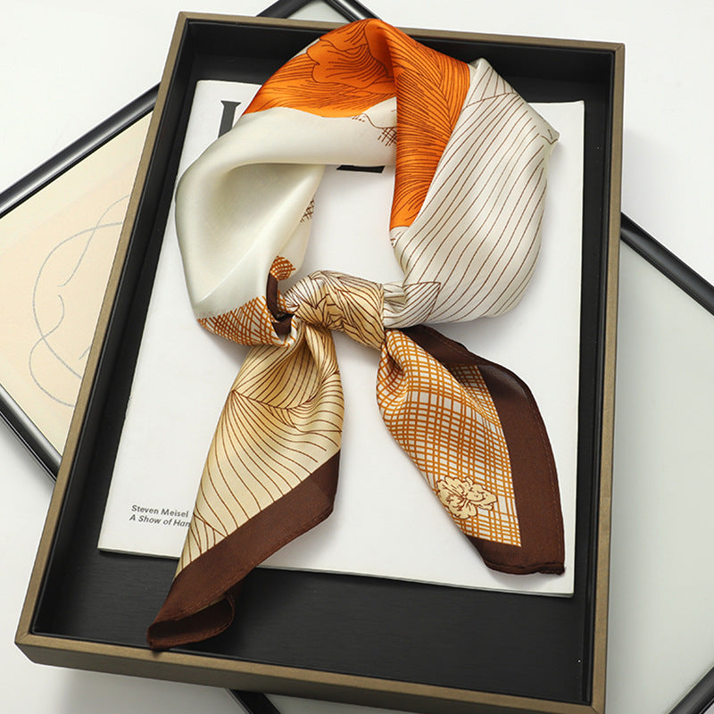 Artificial Silk Scarf Gift Set – Soft and elegant 70×70 cm silk satin scarf, perfect for spring, summer, and autumn. Lightweight, smooth, and versatile for various styling options. Available in multiple colors. An ideal gift choice.