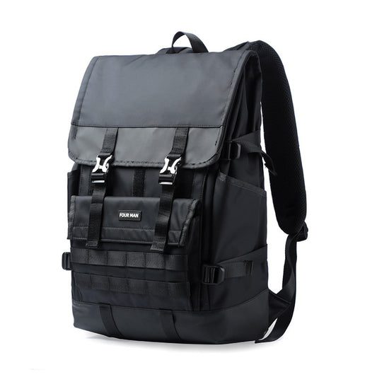 **Men’s Fashion Trend Casual Backpack – Waterproof & Durable**  

A sleek and stylish **black Oxford cloth backpack** designed for daily use. Features **breathable, waterproof, and wear-resistant material** for long-lasting durability. Spacious **15.6-inch size** with dimensions **30×16×46cm**, perfect for carrying a laptop and essentials. Ideal for work, travel, and everyday activities.