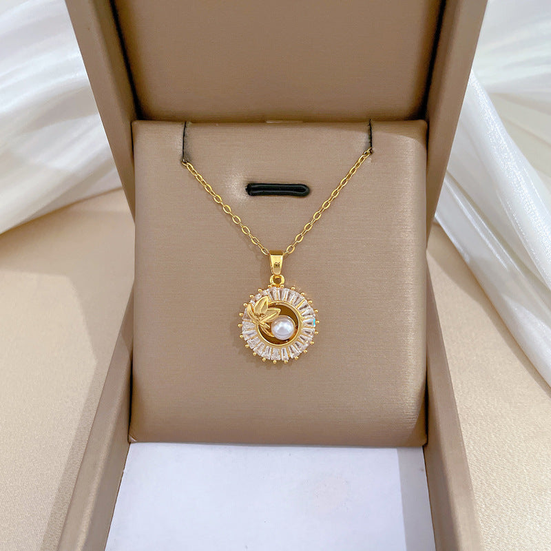 Diamond Leaves Jewelry Set – Elegant geometric necklace and earrings set featuring titanium steel and copper, with electroplating for durability and a sophisticated design.