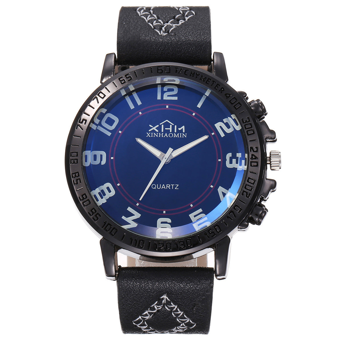 A men's fashion boutique gift set including a stylish quartz watch, belt, key chain, and glasses in a sleek packaging. Ideal for a modern, casual look.