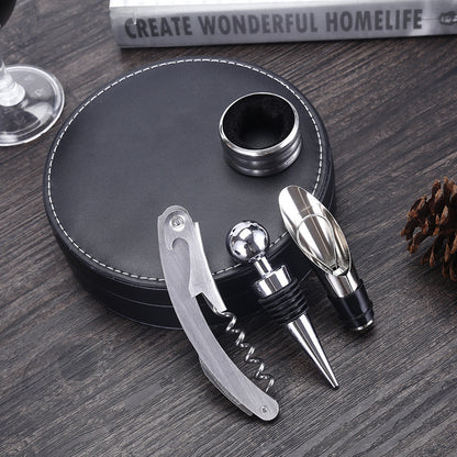 A sleek and elegant Tool Wine Set featuring a white stainless steel corkscrew, designed for wine enthusiasts. The set includes 4 essential tools, including a black corkscrew and two-meter wine accessories, ensuring a smooth and enjoyable wine experience.