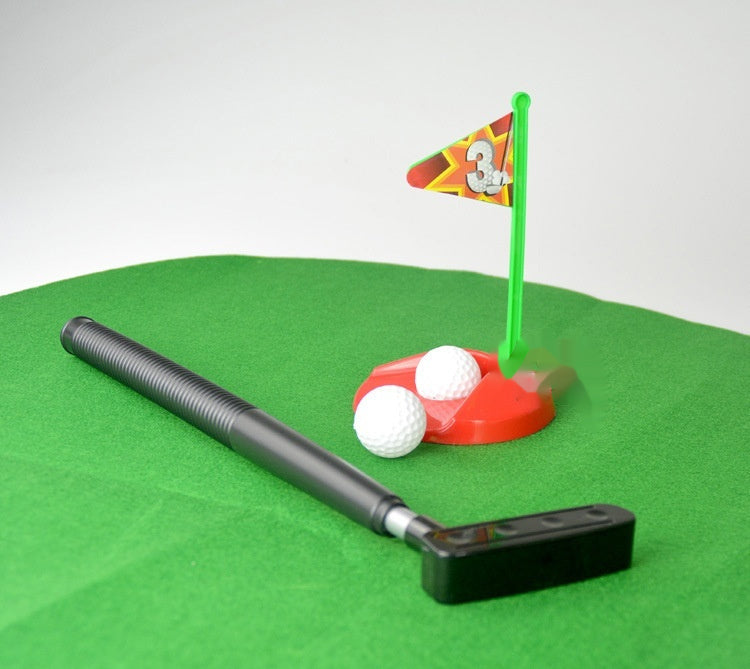 Mini Set Golf Sports Toys - Includes 2 golf balls, mat, flagstick, and putter for indoor fun