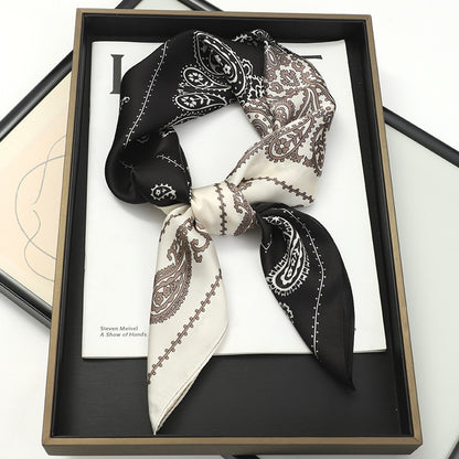 Artificial Silk Scarf Gift Set – Soft and elegant 70×70 cm silk satin scarf, perfect for spring, summer, and autumn. Lightweight, smooth, and versatile for various styling options. Available in multiple colors. An ideal gift choice.