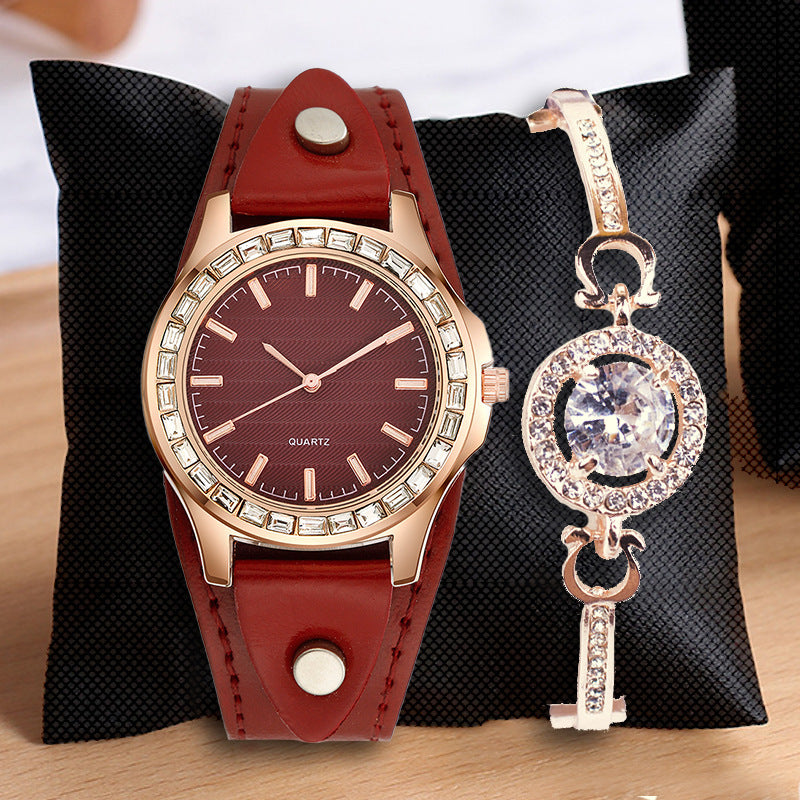 Indulge in the elegance of the Light Luxury Full Diamond Women's Watch. With its sparkling diamond accents and simple yet sophisticated bracelet design, this timepiece is the epitome of luxury and refinement. Perfect for any occasion, this watch exudes timeless beauty and charm.