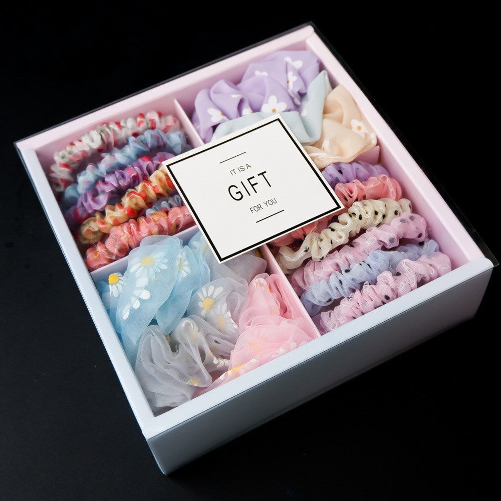 Girl's Hair Ring Gift Box – Stylish and practical cloth storage box for hair rings, available in 10 beautiful colors. Perfect for keeping accessories organized.