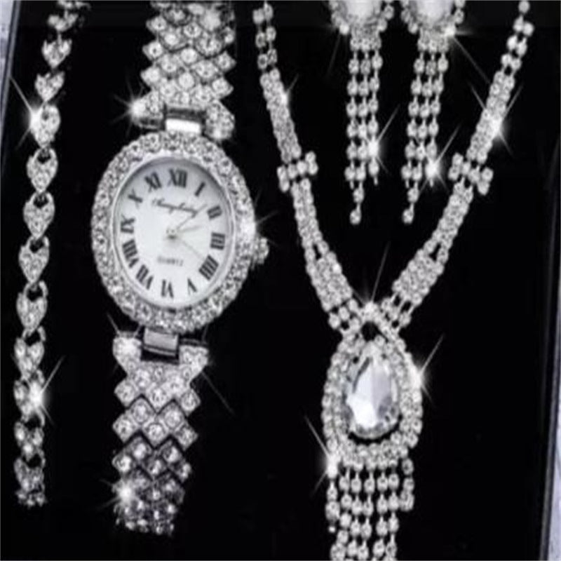Diamond luxury bracelet watch set, a perfect blend of timeless elegance and sparkling sophistication for any occasion. #DiamondWatch #LuxuryBracelet #TimelessElegance #LuxurySet #SparklingJewelry #ElegantAccessories #LuxuryTimepiece #ChicStyle