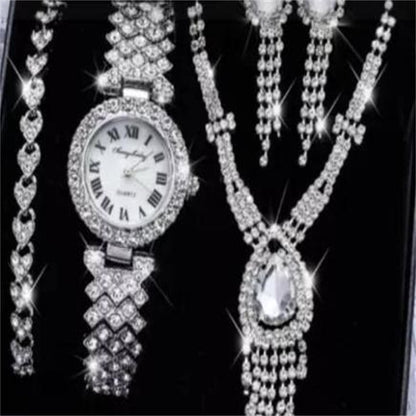 Diamond luxury bracelet watch set, a perfect blend of timeless elegance and sparkling sophistication for any occasion. #DiamondWatch #LuxuryBracelet #TimelessElegance #LuxurySet #SparklingJewelry #ElegantAccessories #LuxuryTimepiece #ChicStyle
