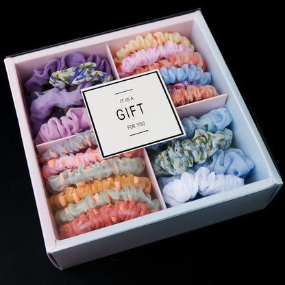 Girl's Hair Ring Gift Box – Stylish and practical cloth storage box for hair rings, available in 10 beautiful colors. Perfect for keeping accessories organized.