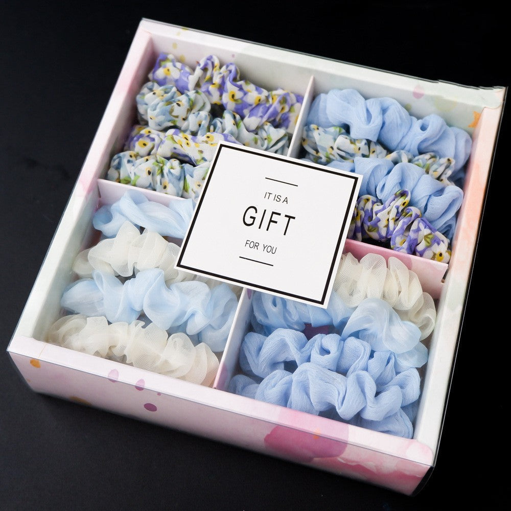 Girl's Hair Ring Gift Box – Stylish and practical cloth storage box for hair rings, available in 10 beautiful colors. Perfect for keeping accessories organized.