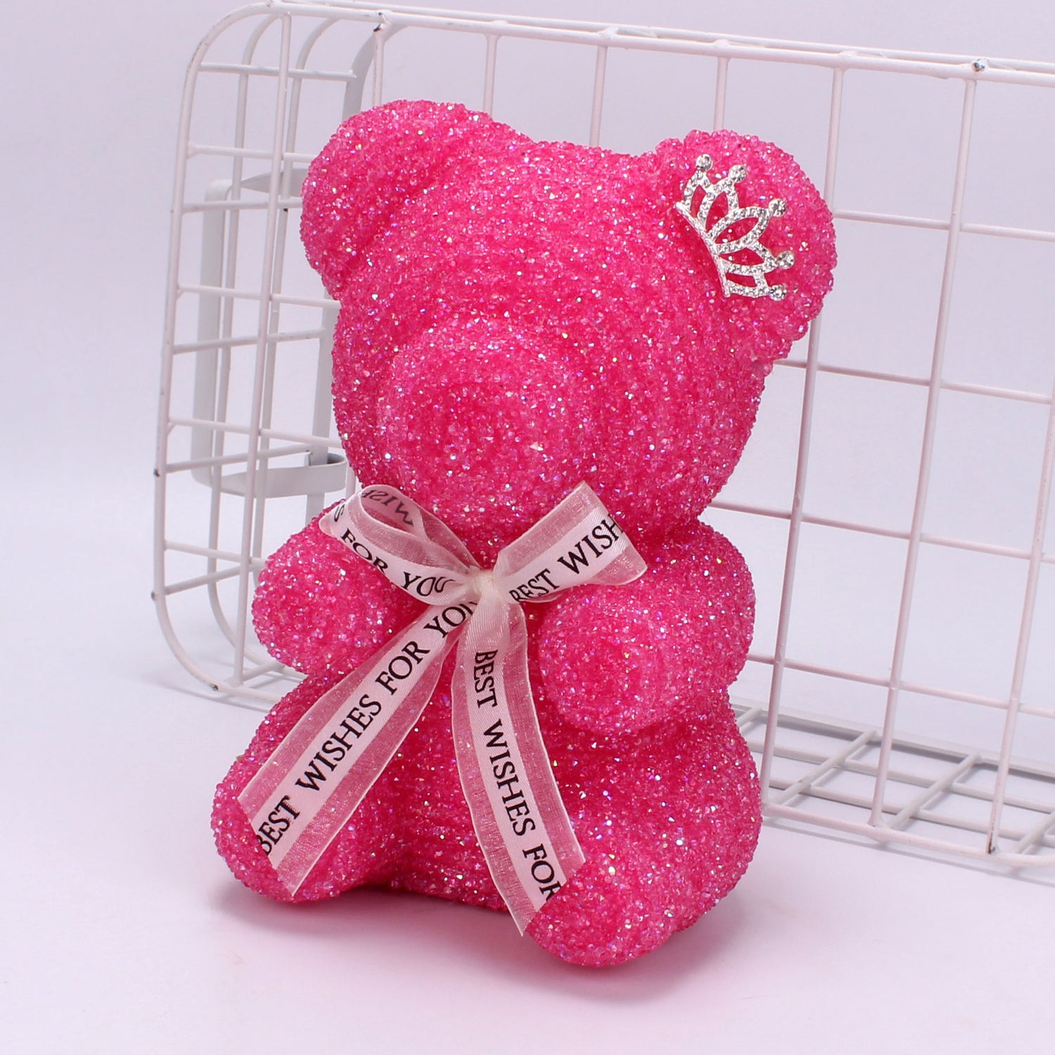 Crystal Diamond Bear – Elegant white crystal bear with a mosaic surface, perfect as a collectible or gift. Securely packed with bubble wrap for safe delivery.
