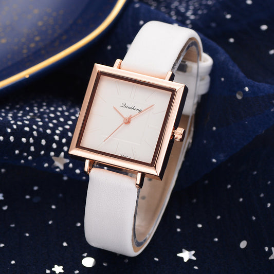 **Ladies Simple Pure Color Watch – Elegant & Functional**  

A sleek and stylish **28mm quartz watch** with a **spiral crown** and **ordinary glass mirror**. Features a **chronograph function** and a **pin buckle clasp** for a secure fit. Available in a variety of colors: **white, purple, green, blue, black, pink, and brown**. Ideal for adding a simple, elegant touch to any outfit.