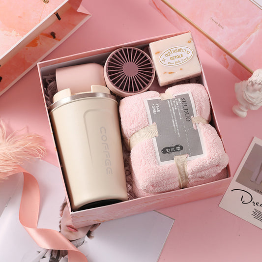 Elegant pink marble gift box set designed for business gifts, corporate events, and holidays, perfect for weddings, birthdays, and special occasions.