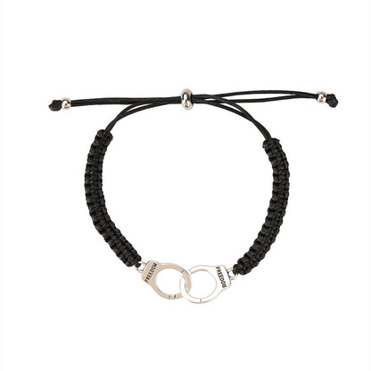 Celebrate the bond of friendship or love with the Woven Friendship Bracelet with Handcuff Charm, a beautifully designed and symbolic piece. This bracelet represents connection, trust, and unity, making it a thoughtful and meaningful gift for friends, partners, or loved ones.