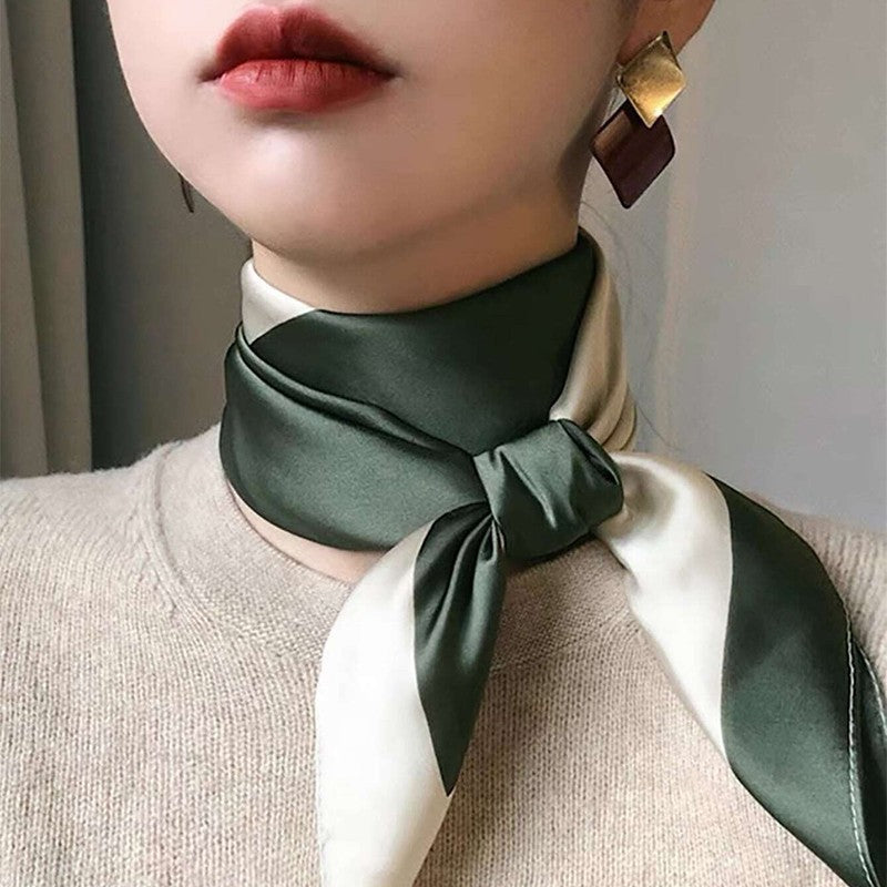 Artificial Silk Scarf Gift Set – Soft and elegant 70×70 cm silk satin scarf, perfect for spring, summer, and autumn. Lightweight, smooth, and versatile for various styling options. Available in multiple colors. An ideal gift choice.
